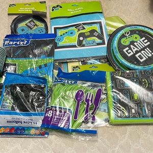 Game on party set for boys come with .